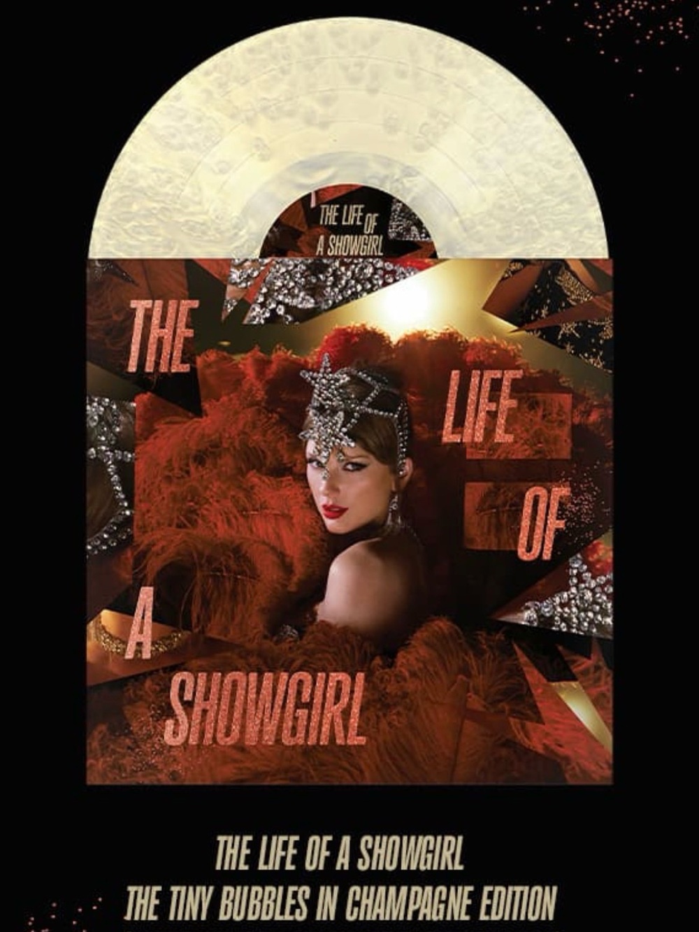 NEW SEALED Taylor Swift Life Of A Showgirl TLOAS Tiny Bubbles Champagne Vinyl